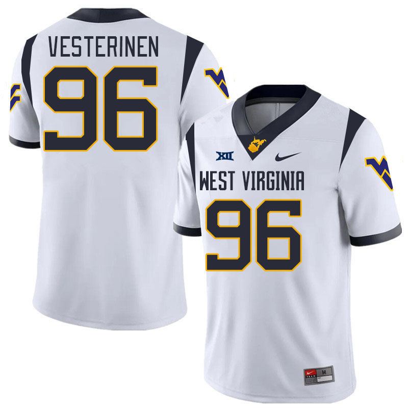 #96 Edward Vesterinen West Virginia Mountaineers College 2024 New Uniforms Football Jerseys Stitched Sale-White